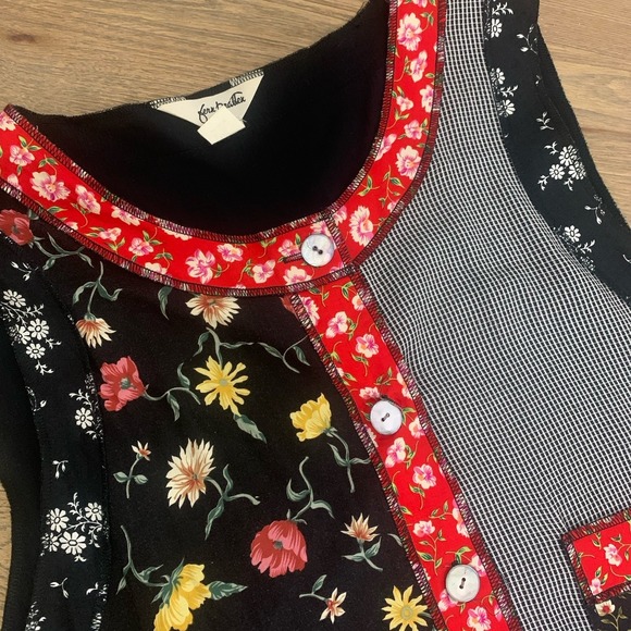 fern bratten Tops - Vintage Fern Bratten Vest Tank Top Sz‎ Large Color Block Floral Print Funky READ